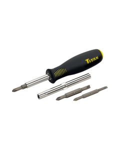 TITAN 6-IN-1 RATCHETING SCREWDRIVER W/ CUSHION GRIP