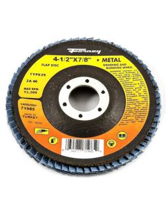 Forney Industries Flap Disc, Type 29, 4-1/2 in x 7/8 in, ZA40 5 PK