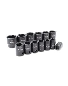 TIT42000 image(1) - Titan 13 pc. 1/2 in. Dr Impact Socket Set