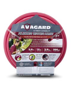 BLBAVGW5815-WD image(0) - BluBird Avagard 5/8" Contractor Grade Hot and Cold Rubber Water Hose with 3/4" GHT Brass Fittings - 15 Feet