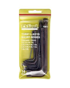EKL10814 image(0) - Eklind Tool Company TORX-L-KEY 14 PC. SHORT TORX L-KEY VINYLE POUCH