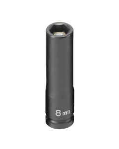 GRE908MDG image(0) - Grey Pneumatic SOC 8MM 1/4D IMP MAG 6PT DP BLK