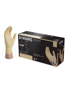 AMXILHD48100 image(1) - Ammex Corporation XL Gloveworks HD P/F Textured Latex Gloves (100 Gloves/Box)