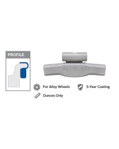 PWWMC050FE image(1) - Wegmann Automotive 0.5 oz Steel Coated Clip-on MCFE Yellow Series Wheel Weight (Box of 25)