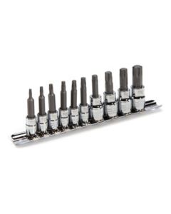 JSP78362 image(0) - J S Products 1/4-Inch and 3/8-Inch Drive Torx/Star Hex Bit Socket Set, 10-Piece