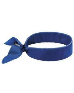 Ergodyne 6702 Solid Blue Evap. Cooling Bandana - Embedded Polymers - Tie