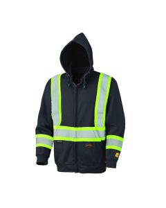 SRWV2570470U-4XL image(0) - Pioneer Pioneer - Hoodie - Hi-Viz Flame Resistant Zip-Style Heavyweight Cotton - Black - Size 4XL