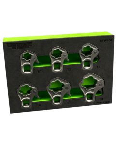 VIMRFW100 image(0) - VIM Tools 6 Piece 3/8 Inch Drive Ratcheting Flare Nut Wrench Set