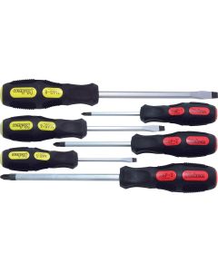 Ko-ken USA 166PS/6 Phillips and Flat Head Blade Through Type Screwdriver Set, PH1-2-3/SL5-6-8 - 6 pieces