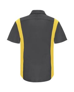 VFISY42CY-SS-XL image(0) - Workwear Outfitters Men's Short Sleeve Perform Plus Shop Shirt w/ Oilblok Tech Charcoal/Yellow, XL