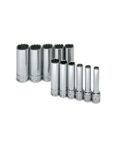 SKT1350 image(0) - S K Hand Tools SOCKET SET 1/4IN. DRIVE 11PC METRIC DEEP 12 POINT