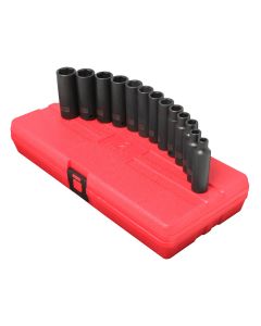 SUN3359 image(1) - Sunex SOCKET SET IMPACT 3/8IN. DRIVE 13 PC.DEEP METRIC