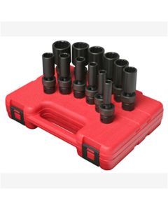SUN3677 image(0) - Sunex 3/8 DR 12 POINT SAE UNIV DEEP IMP SK SET 12 PC.