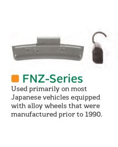 PWWFN030Z image(0) - Wegmann Automotive 30 g Zinc Coated Clip-on FNZ Orange Series Wheel Weight (Box of 25)