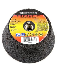 Forney Industries Cup Wheel, Metal, 5 in x 5/8 in-11