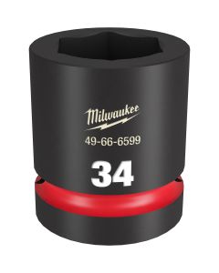 MLW49-66-6599 image(1) - Milwaukee Tool SHOCKWAVE Impact Duty  1"Drive 34MM Standard 6 Point Socket