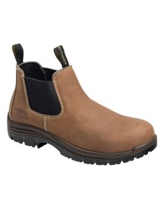 Avenger Work Boots Foreman Romeo Series - Women's Mid Top Slip-On Boots - Composite Toe - IC|EH|SR|PR - Brown/Black - Size: 8.5M