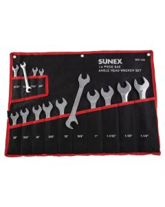 SUN9914A image(0) - Sunex 14 Pc. Full Polish SAE Angle Head Wrench Set