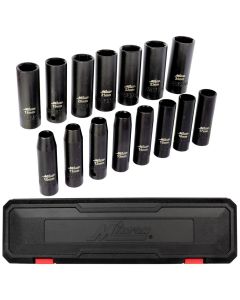 Milton Industries 15pcs 1/2 Dr. 10-24MM Deep Socket  Set