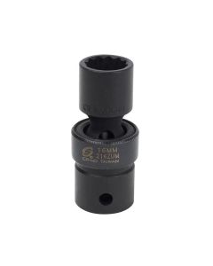 SUN216ZUM image(0) - Sunex 1/2" Dr 16mm 12 Point Deep Universal Impact socket