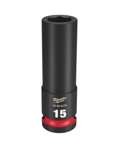 MLW49-66-6276 image(1) - Milwaukee Tool SHOCKWAVE Impact Duty  1/2"Drive 15MM Deep 6 Point Socket