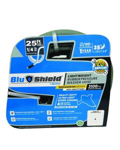 BluBird Blushield Rubber Pressure Washer Hose Assembly 1/4" x 25' w/ M22 Non Marking