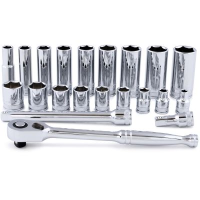 TIT68001 image(0) - TITAN 21-PC 3/8" DR FRACTIONAL SOCKE