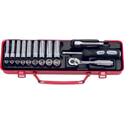 KKN2277 image(0) - Ko-ken USA 2277 1/4 Sq. Dr. 21 Piece Metric 6-Point Socket Set 5.5-13mm