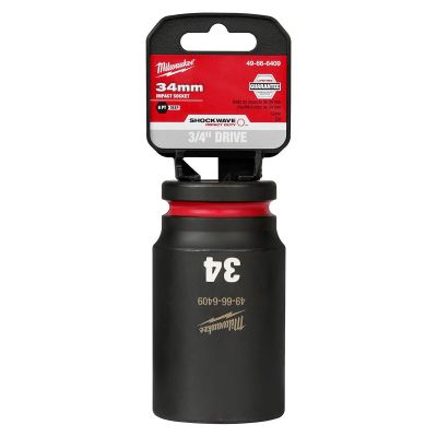 MLW49-66-6409 image(0) - Milwaukee Tool SHOCKWAVE Impact Duty 3/4"Drive 34MM Deep 6 Point Socket