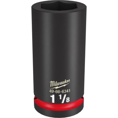 MLW49-66-6341 image(0) - Milwaukee Tool SHOCKWAVE Impact Duty 3/4"Drive 1-1/8" Deep 6 Point Socket