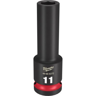 MLW49-66-6272 image(0) - Milwaukee Tool SHOCKWAVE Impact Duty 1/2"Drive 11MM Deep 6 Point Socket