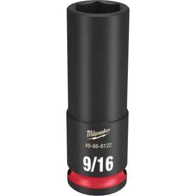 MLW49-66-6122 image(0) - Milwaukee Tool SHOCKWAVE Impact Duty 3/8"Drive 9/16" Deep 6 Point Socket