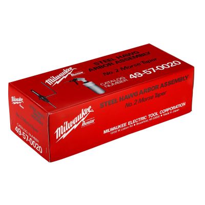 MLW49-57-0020 image(0) - Milwaukee Tool #2 Morse Taper to Threaded Steel Hawg Cutter Arbor