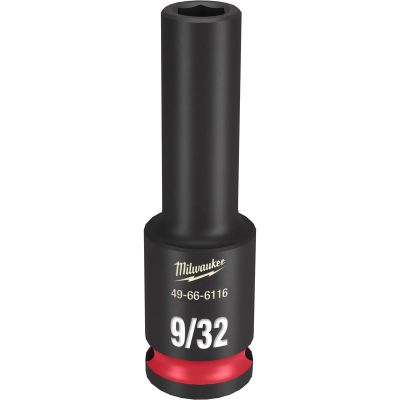 MLW49-66-6116 image(0) - Milwaukee Tool SHOCKWAVE Impact Duty 3/8" Drive 9/32" Deep 6 Point Socket