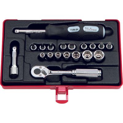 KKN2275 image(0) - Ko-ken USA 2275 1/4 Sq. Dr. Socket set 6 point 19 pieces