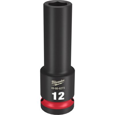MLW49-66-6273 image(0) - Milwaukee Tool SHOCKWAVE Impact Duty 1/2"Drive 12MM Deep 6 Point Socket