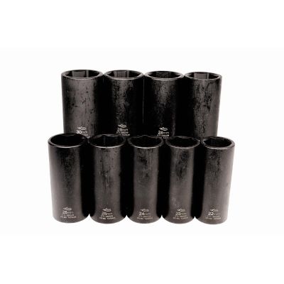 KTI38201 image(0) - K Tool International 9 Piece 1/2" Drive 6 Point Metric Impact Socket Set