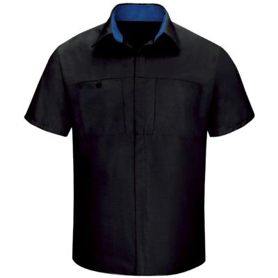 VFISY32BR-RG-XL image(0) - Workwear Outfitters Men's Long Sleeve Perform Plus Shop Shirt w/ Oilblok Tech Black/ Roayl Blue, XL