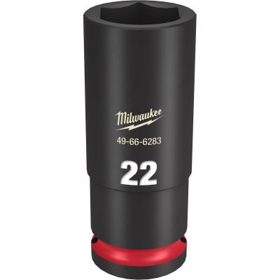 MLW49-66-6283 image(0) - Milwaukee Tool SHOCKWAVE Impact Duty 1/2"Drive 22MM Deep 6 Point Socket