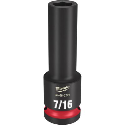 MLW49-66-6221 image(0) - Milwaukee Tool SHOCKWAVE Impact Duty 1/2"Drive 7/16" Deep 6 Point Socket