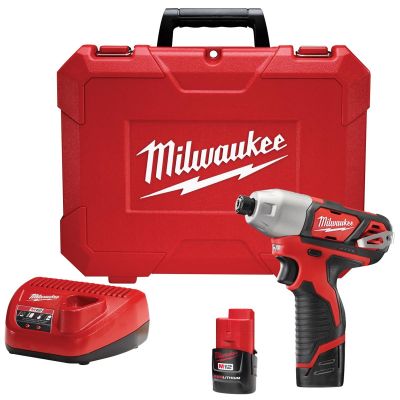 MLW2462-22 image(0) - Milwaukee Tool M12 1/4" Hex Impact Driver Kit