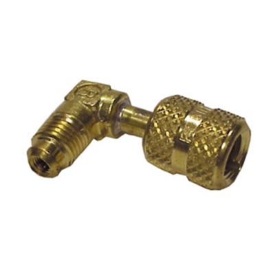 ROB40563A image(0) - Robinair 1/4" MFL x 1/4" FFL Quick Coupler, 90 Degree Elbow Adapter