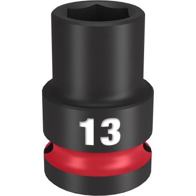 MLW49-66-6245 image(0) - Milwaukee Tool SHOCKWAVE Impact Duty 1/2"Drive 13MM Standard 6 Point Socket