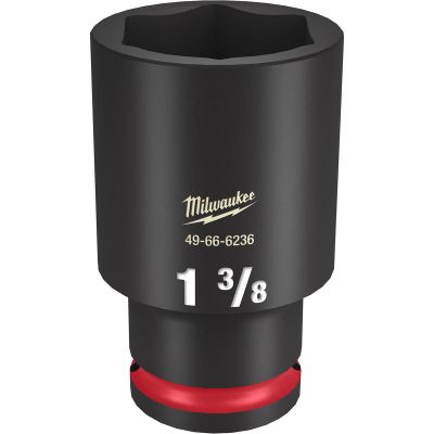 MLW49-66-6236 image(0) - Milwaukee Tool SHOCKWAVE Impact Duty 1/2"Drive 1-3/8" Deep 6 Point Socket