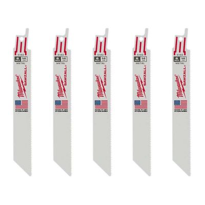 MLW48-00-5182 image(0) - Milwaukee Tool 6" 14 TPI SAWZALL Blades (5 Pk)