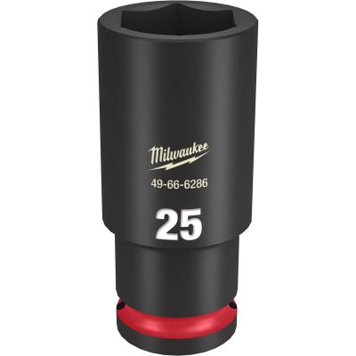 MLW49-66-6286 image(0) - Milwaukee Tool SHOCKWAVE Impact Duty 1/2"Drive 25MM Deep 6 Point Socket