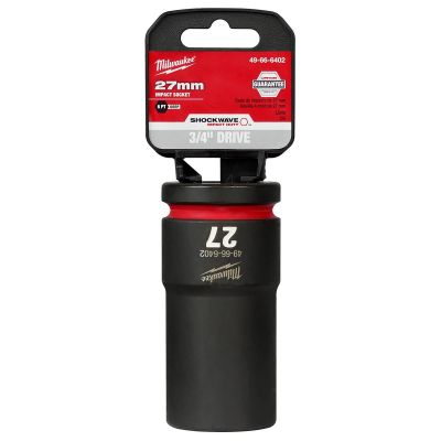 MLW49-66-6402 image(0) - Milwaukee Tool SHOCKWAVE Impact Duty 3/4"Drive 27MM Deep 6 Point Socket