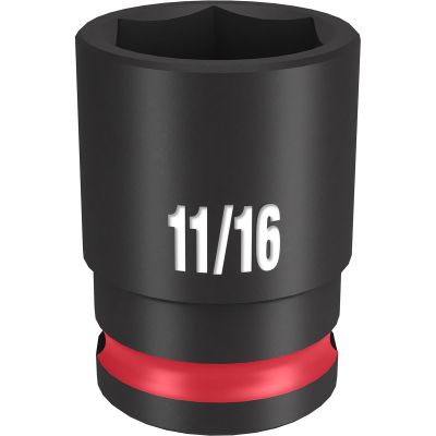 MLW49-66-6109 image(0) - Milwaukee Tool SHOCKWAVE Impact Duty 3/8" Drive 11/16" Standard 6 Point Socket