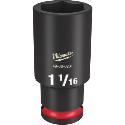 MLW49-66-6231 image(0) - Milwaukee Tool SHOCKWAVE Impact Duty 1/2"Drive 1-1/16" Deep 6 Point Socket