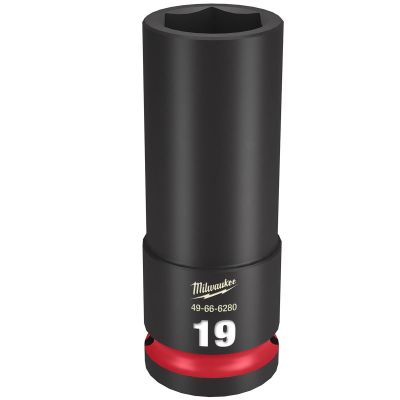 MLW49-66-6280 image(0) - Milwaukee Tool SHOCKWAVE Impact Duty 1/2"Drive 19MM Deep 6 Point Socket